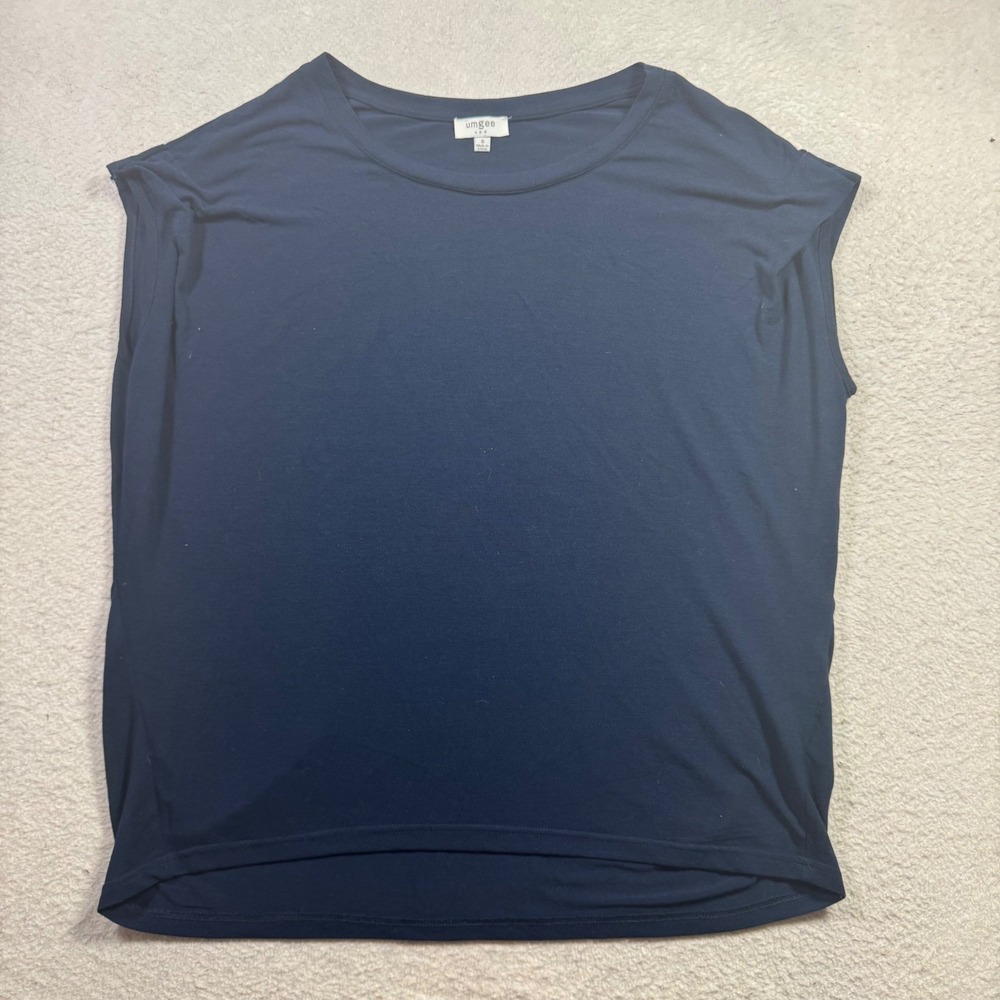Umgee Top Women‎ Small Navy Blue Excellent Dolman Cap Sleeve High-Low Hem CO284